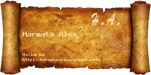 Harmata Alex névjegykártya